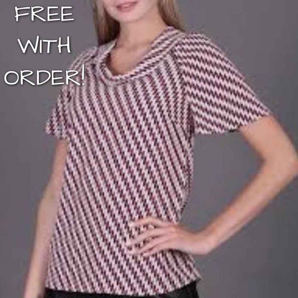 🆕 Meinsang patterned short sleeve plus size collared blouse red …